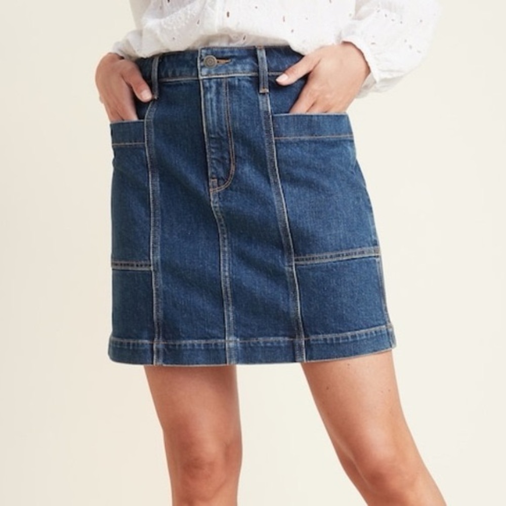 High-Waisted Utility Pocket Jean Skirt for Women, denim skirt, old navy